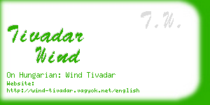 tivadar wind business card